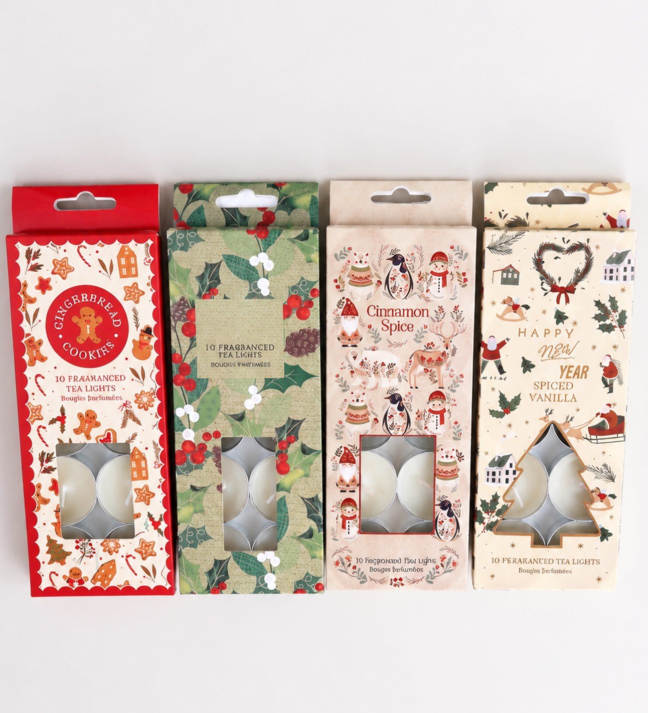 BM-2634-35 10lu Kokulu Yılbaşı ve Botanik Tealight Mum Seti x 12
