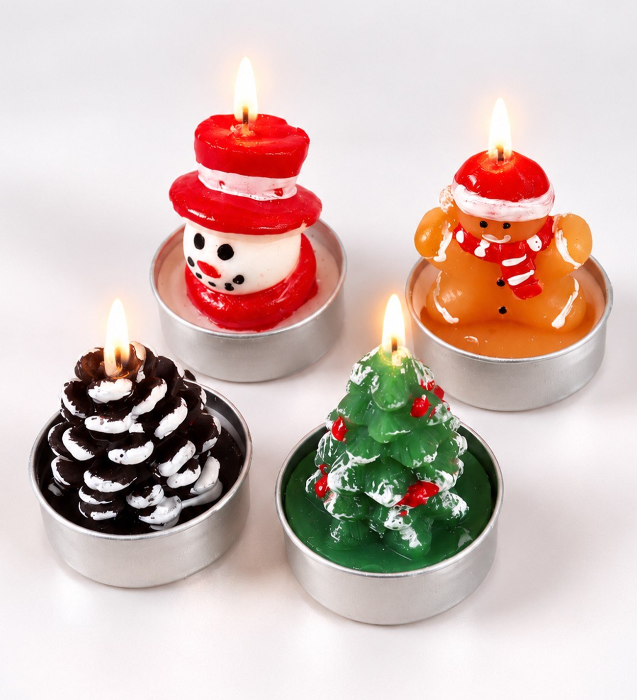 BM-2638 Yılbaşı 3D Figürlü Tealight Mum x 12