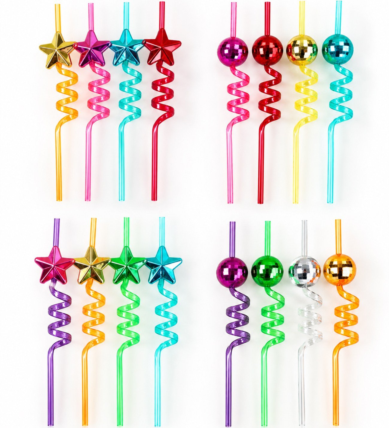 BM-2712 Eğlenceli Spiral Parti Pipeti 4lü Set x 12