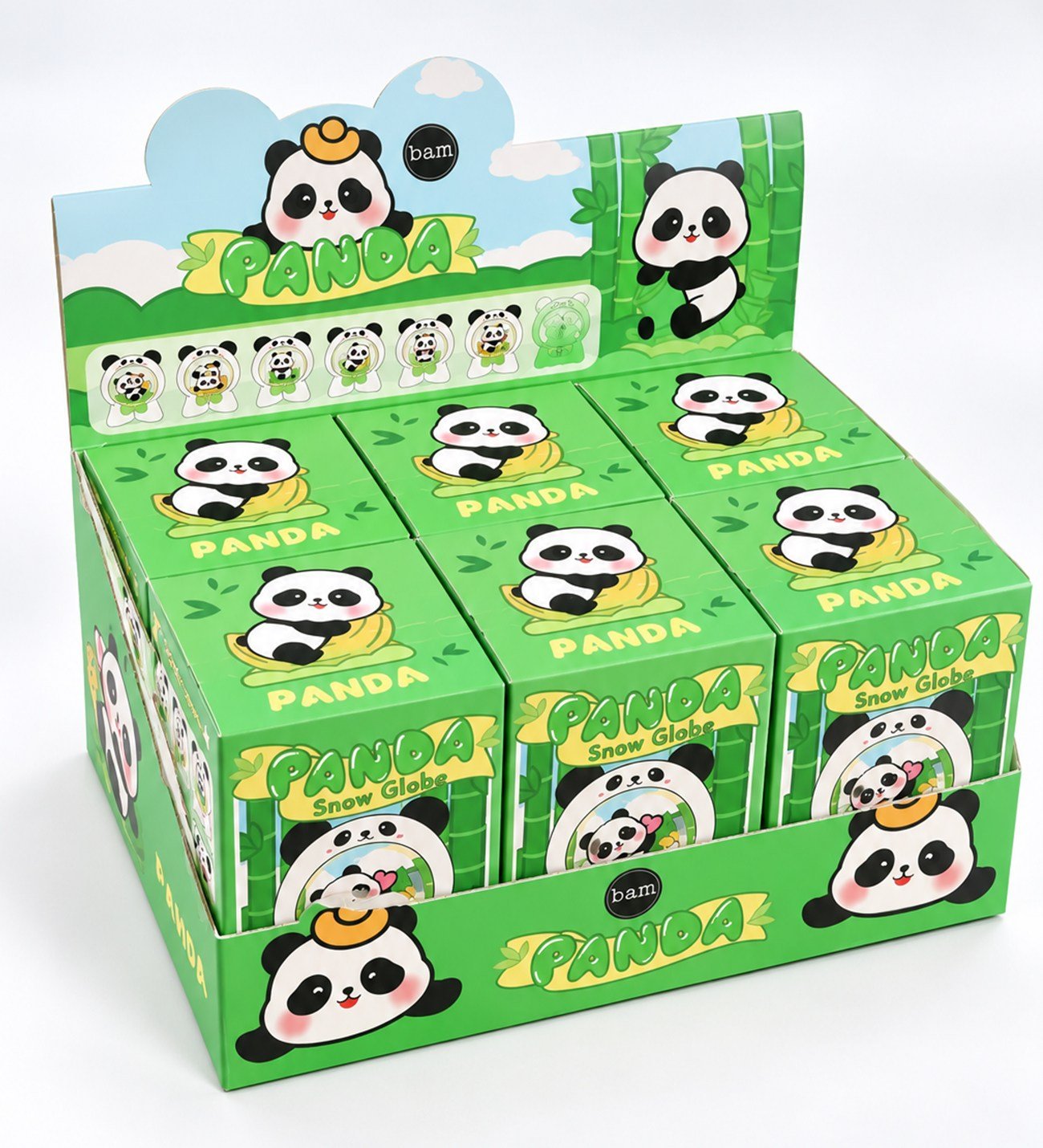 BM-2719 Panda Midi Boy Peluşlu Işıklı Kar Küresi x 6