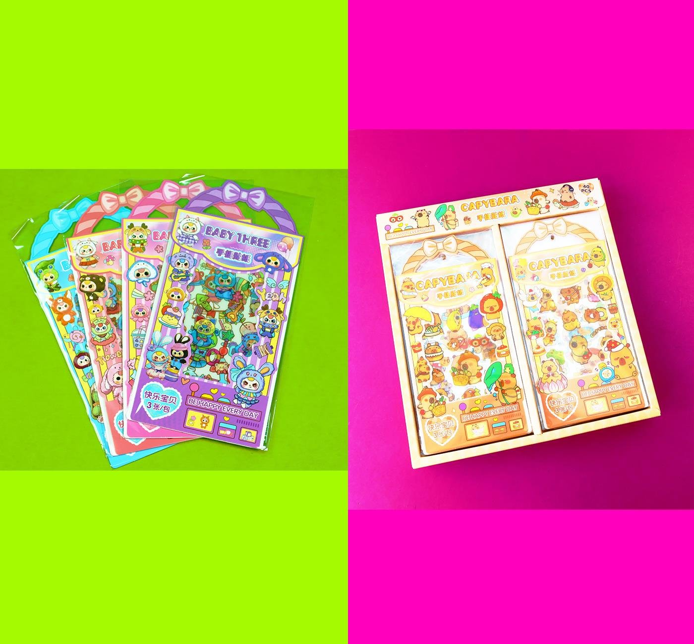 Capybara 3 Adet Şeffaf Sticker x40