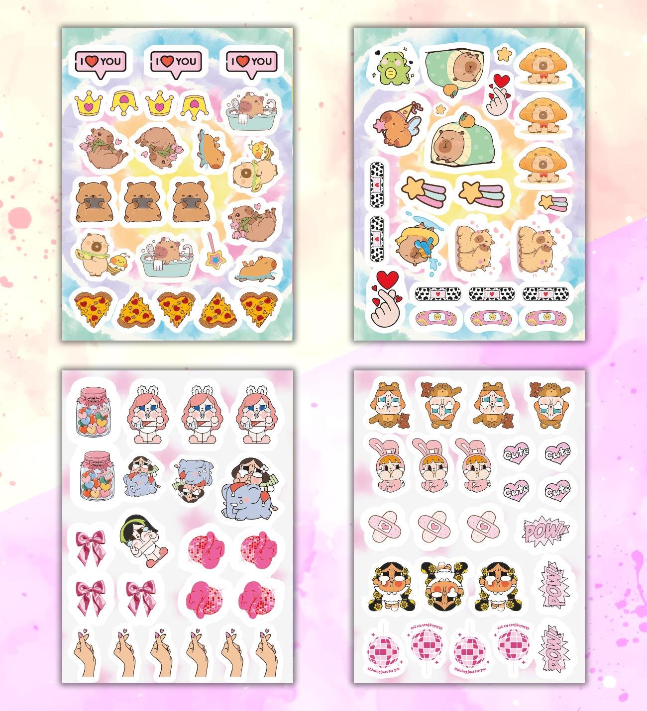 Cute Baby My DIY Sticker Book 24 * 17 cm 16 Sayfa Özel Tasarım Rengarenk Sticker Kitabı