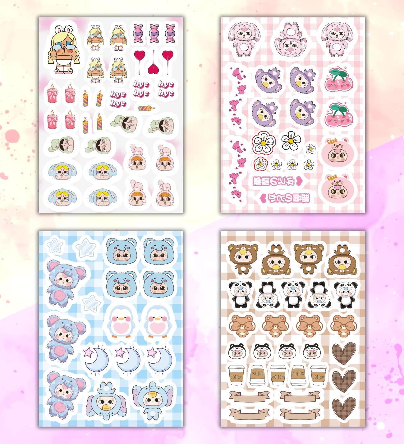 Cute Baby My DIY Sticker Book 24 * 17 cm 16 Sayfa Özel Tasarım Rengarenk Sticker Kitabı