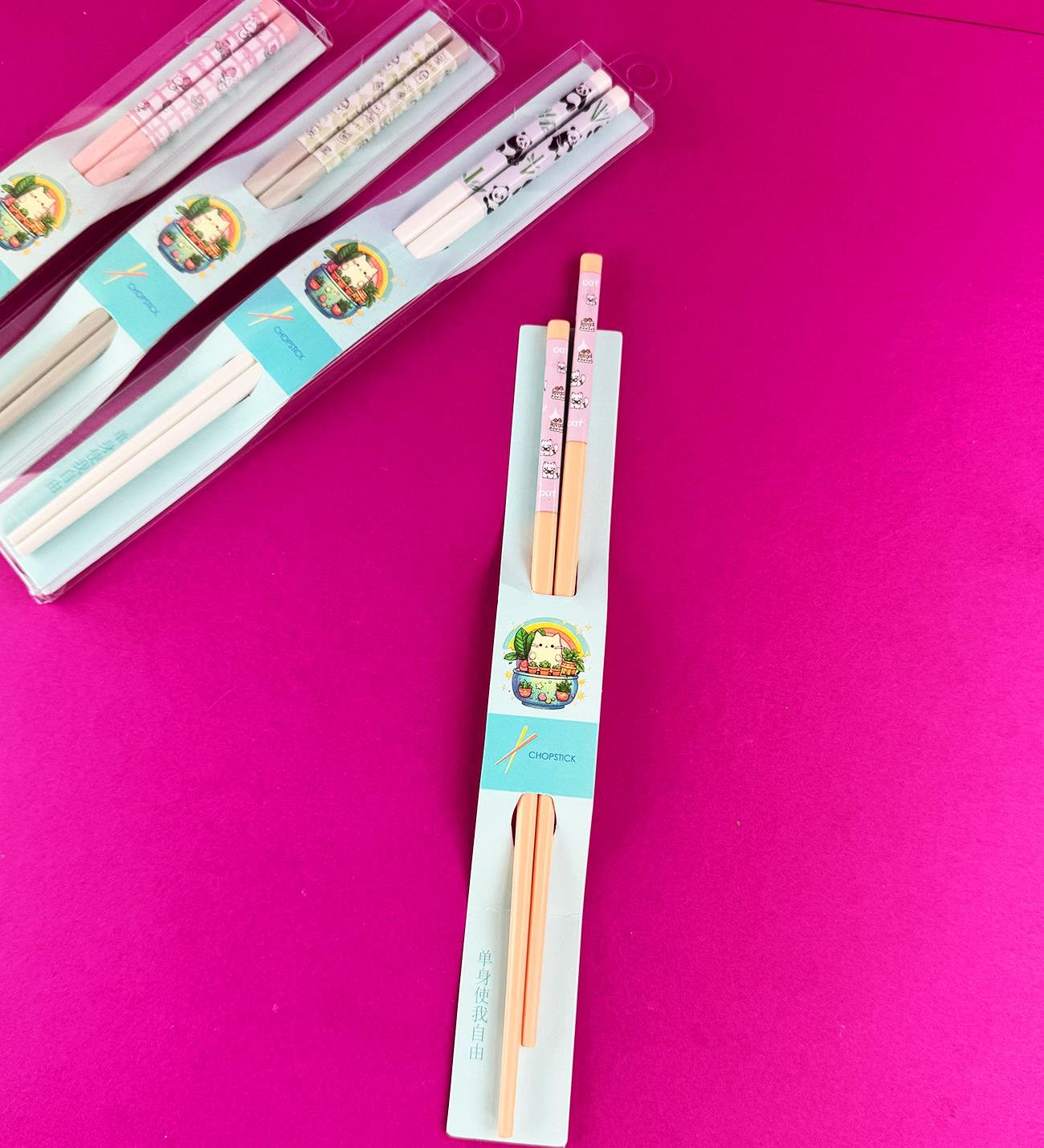 Desenli Metal Chopstick