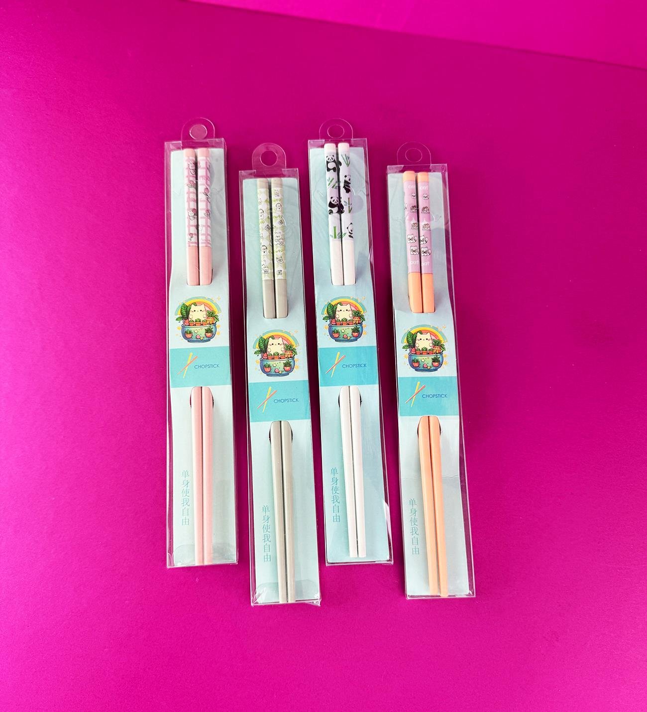 Desenli Metal Chopstick