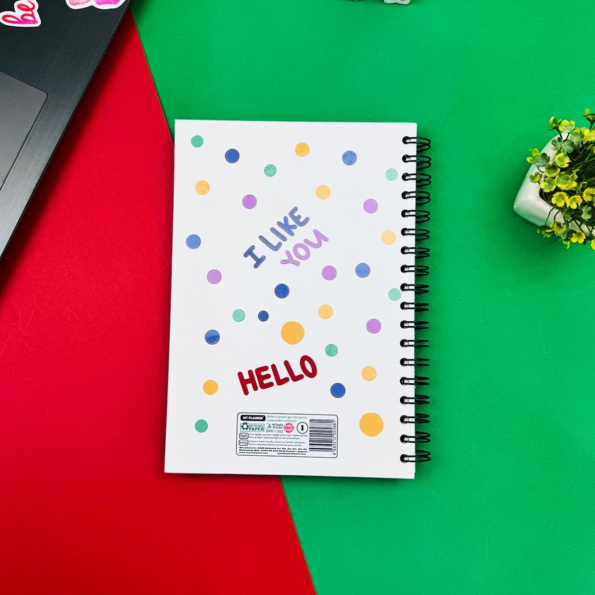 Hello Bear Tasarımlı Spiralli Defter