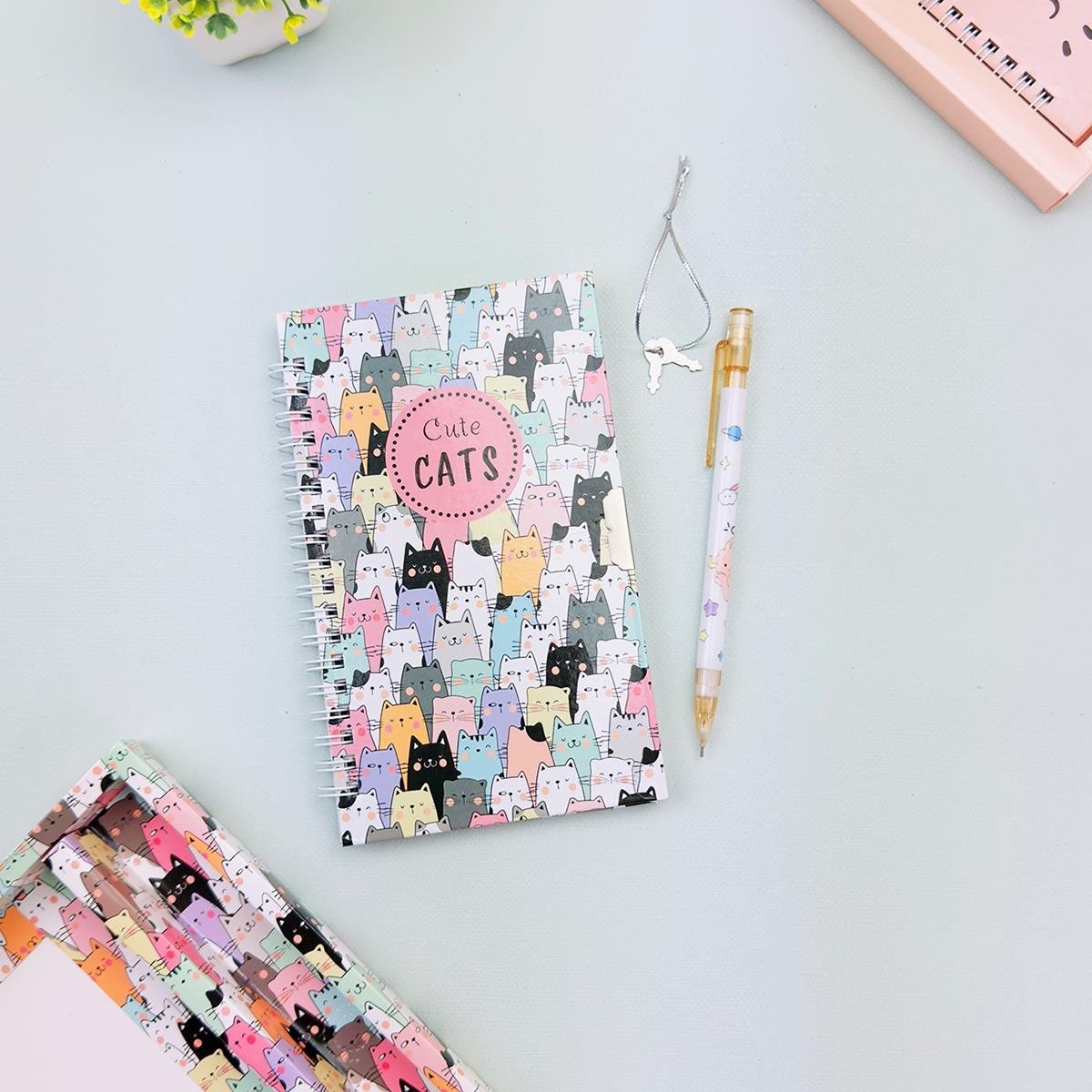 İngilizce Mottolu Kilitli Defter