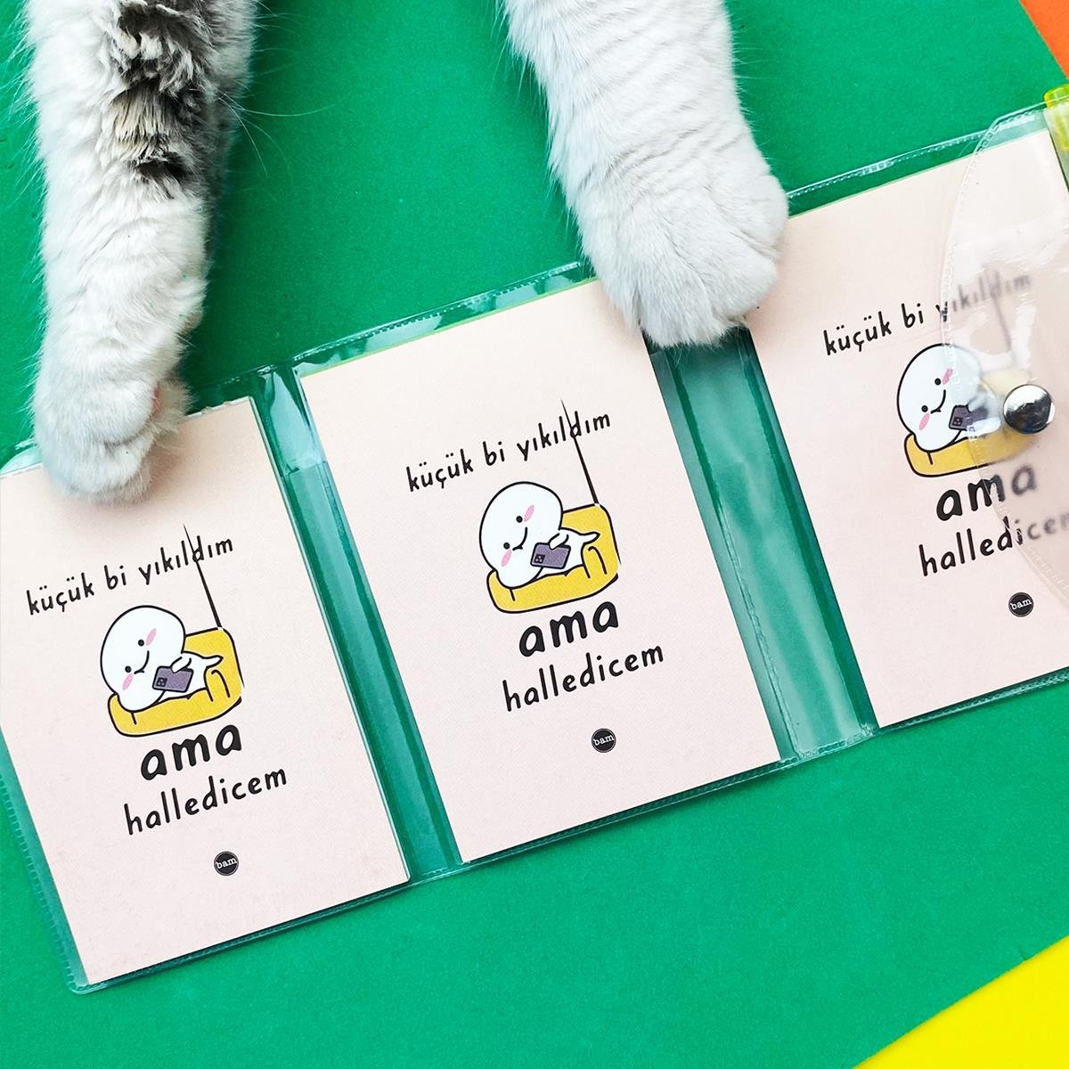 Küçük Bi Yıkıldım Tasarımlı Kalemli PP Mini Çanta Defter