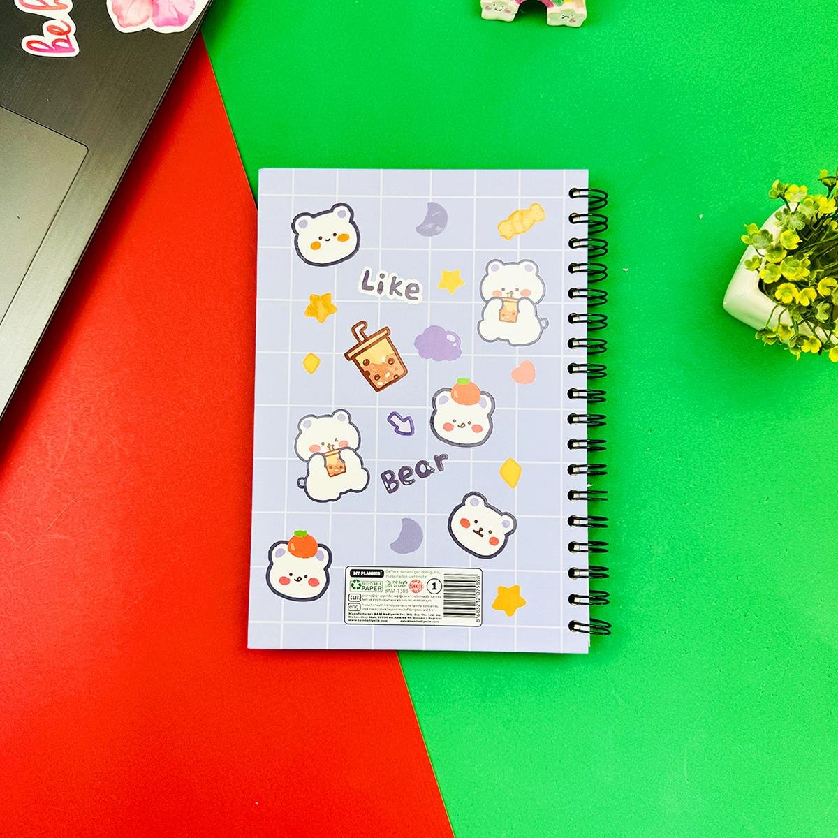 Leak Bear Tasarımlı Spiralli Defter