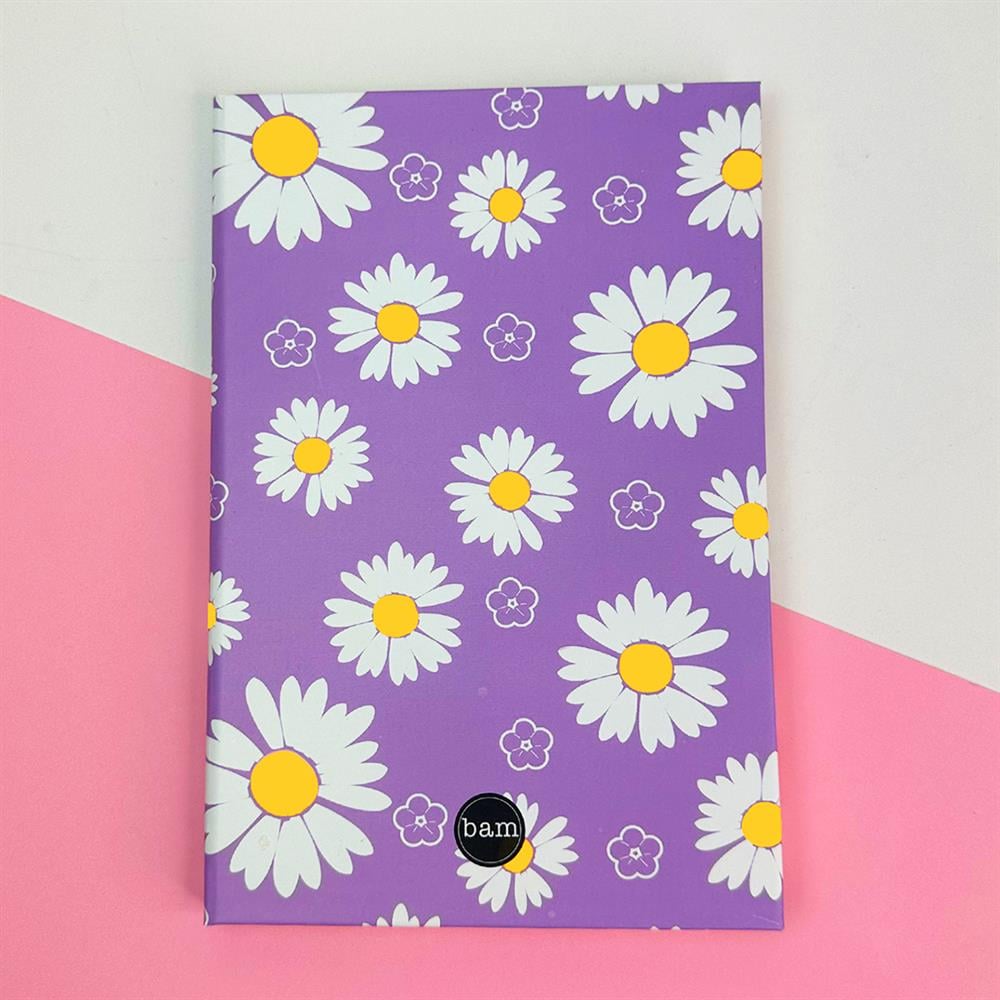 Mor Papatya  Lastikli Defter