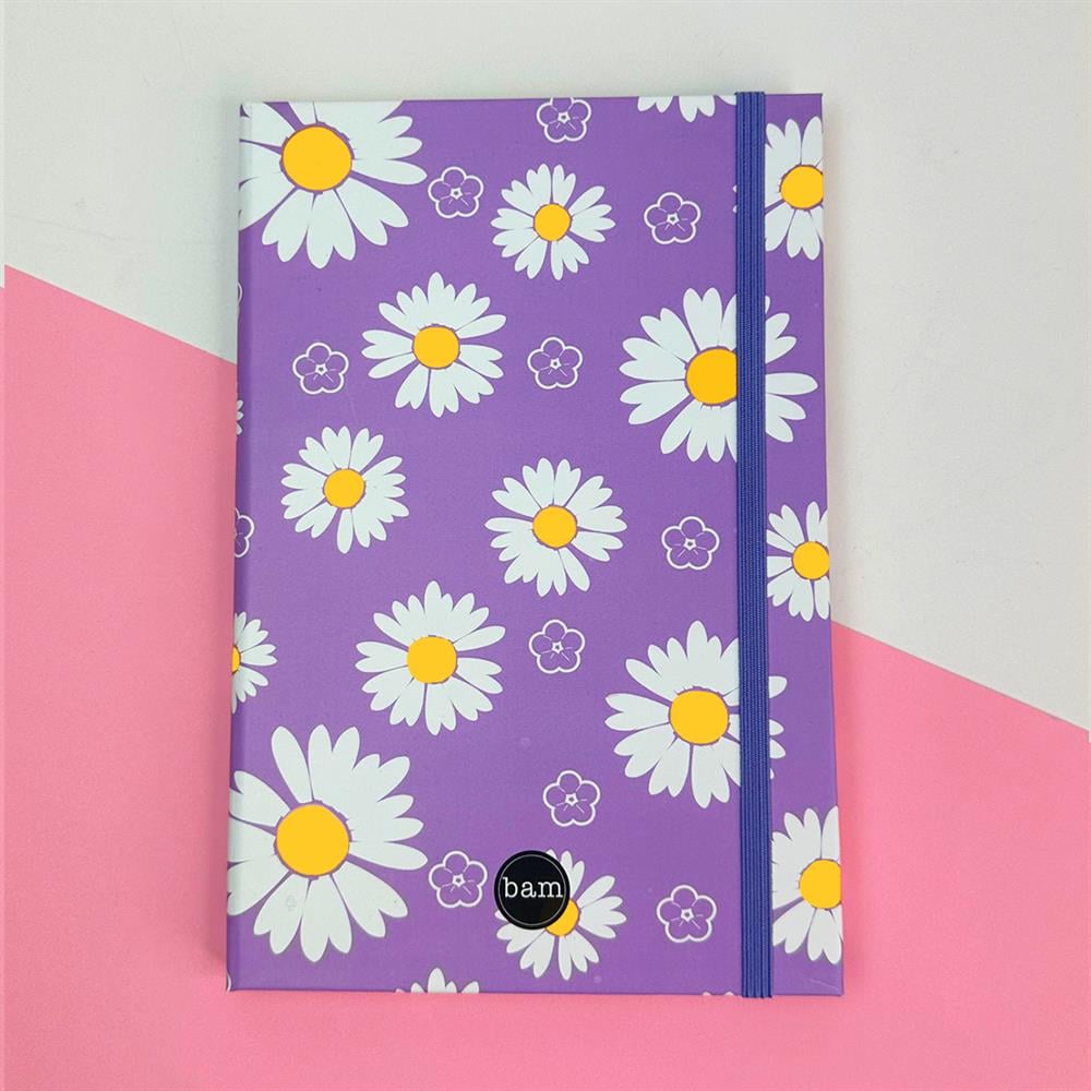 Mor Papatya  Lastikli Defter