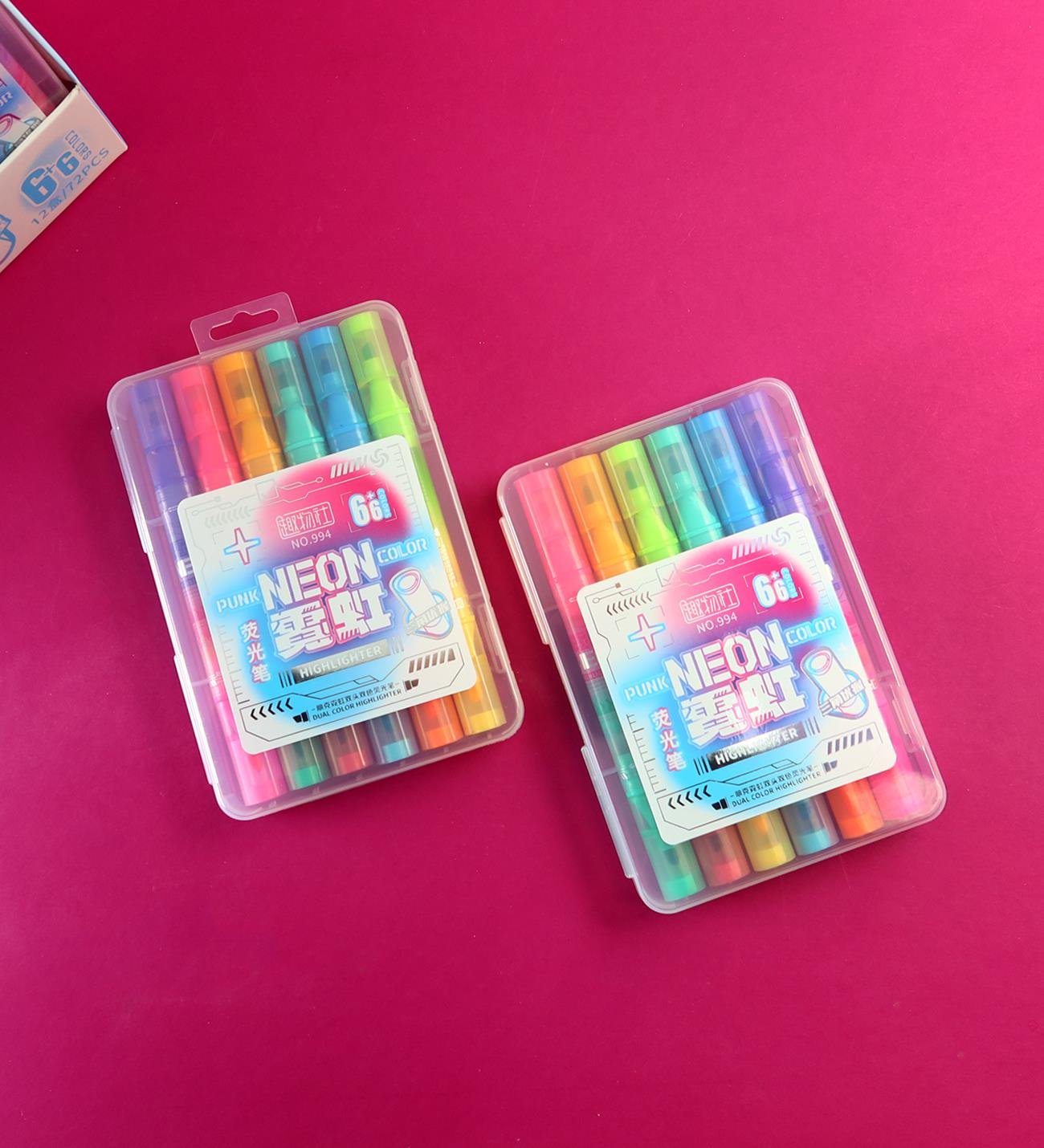 Neon Çift Taraflı Keçeli Kalem x12