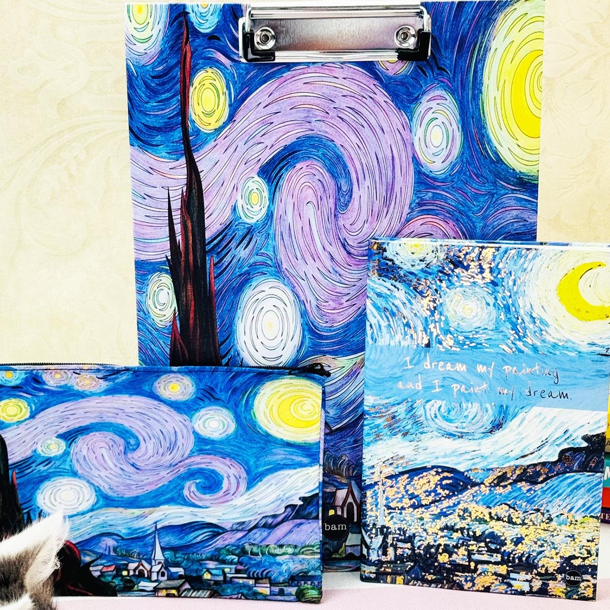 Paketli Yıldızlı Gece Sekreterlik Defter Kalemlik Hediye Seti