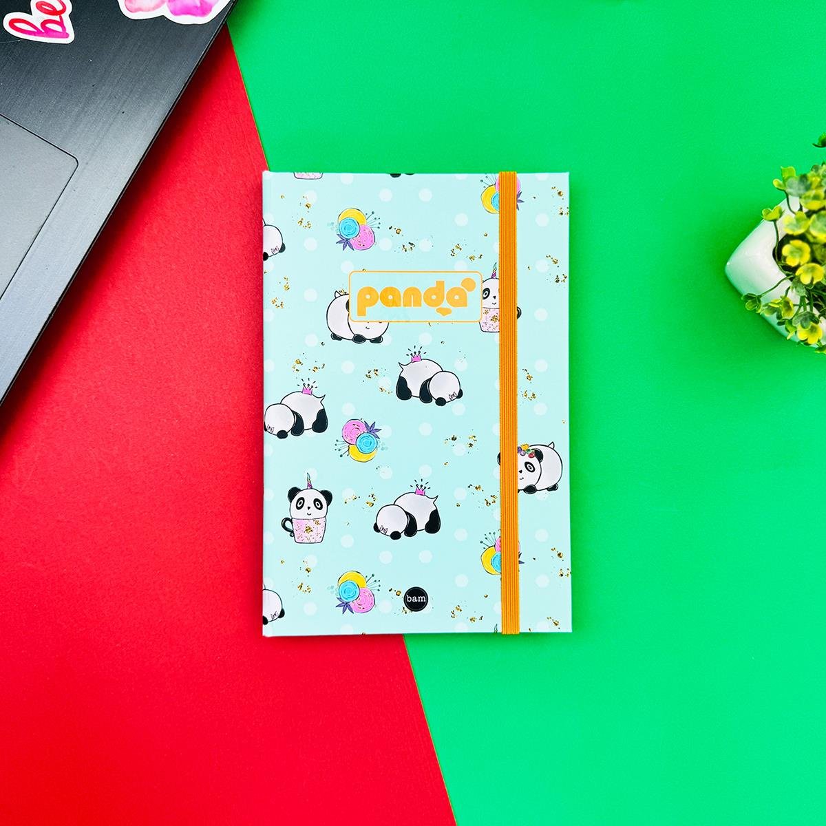 Panda Pattern Tasarımlı Lastikli Defter