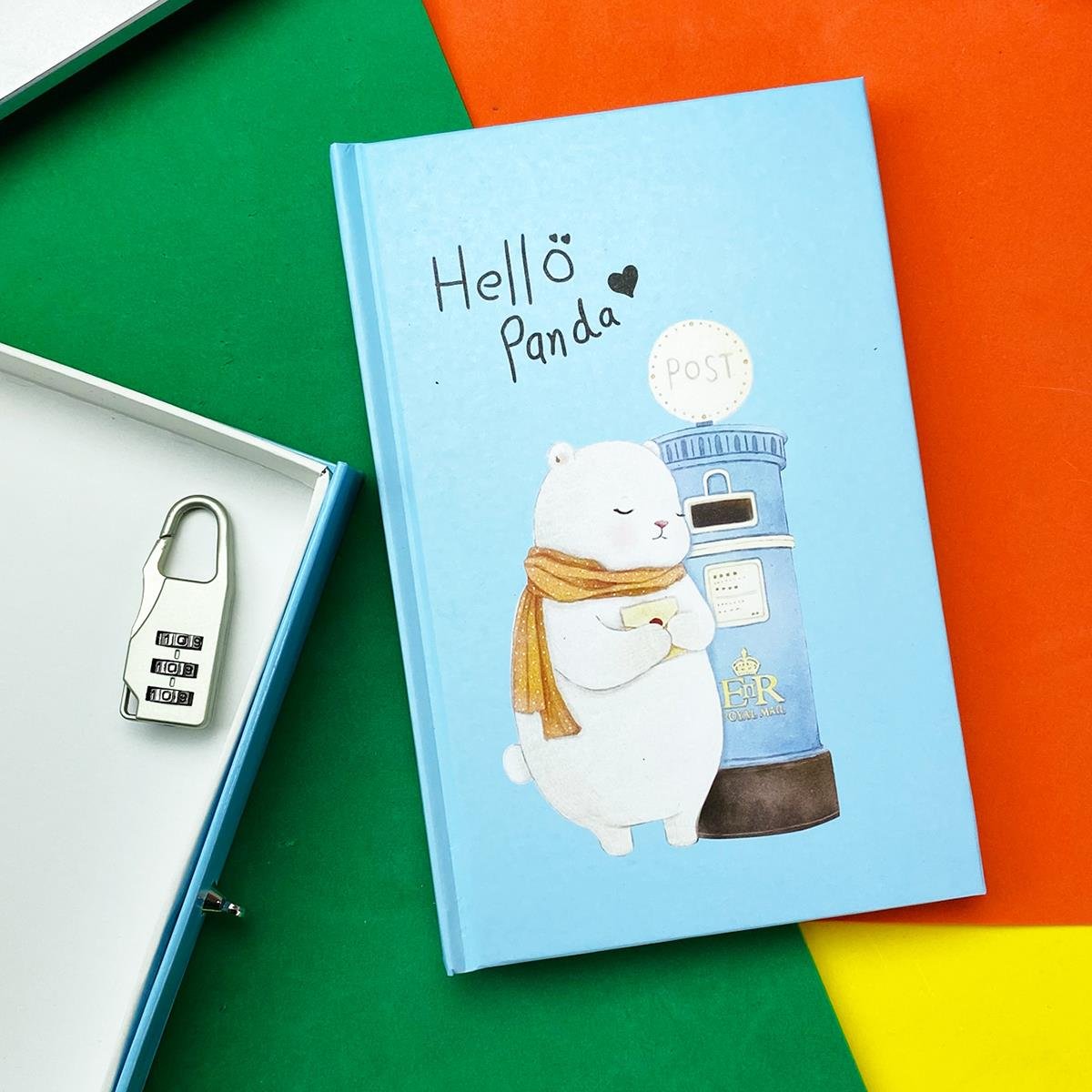 Panda Tasarımlı Kilitli Günlük Defter