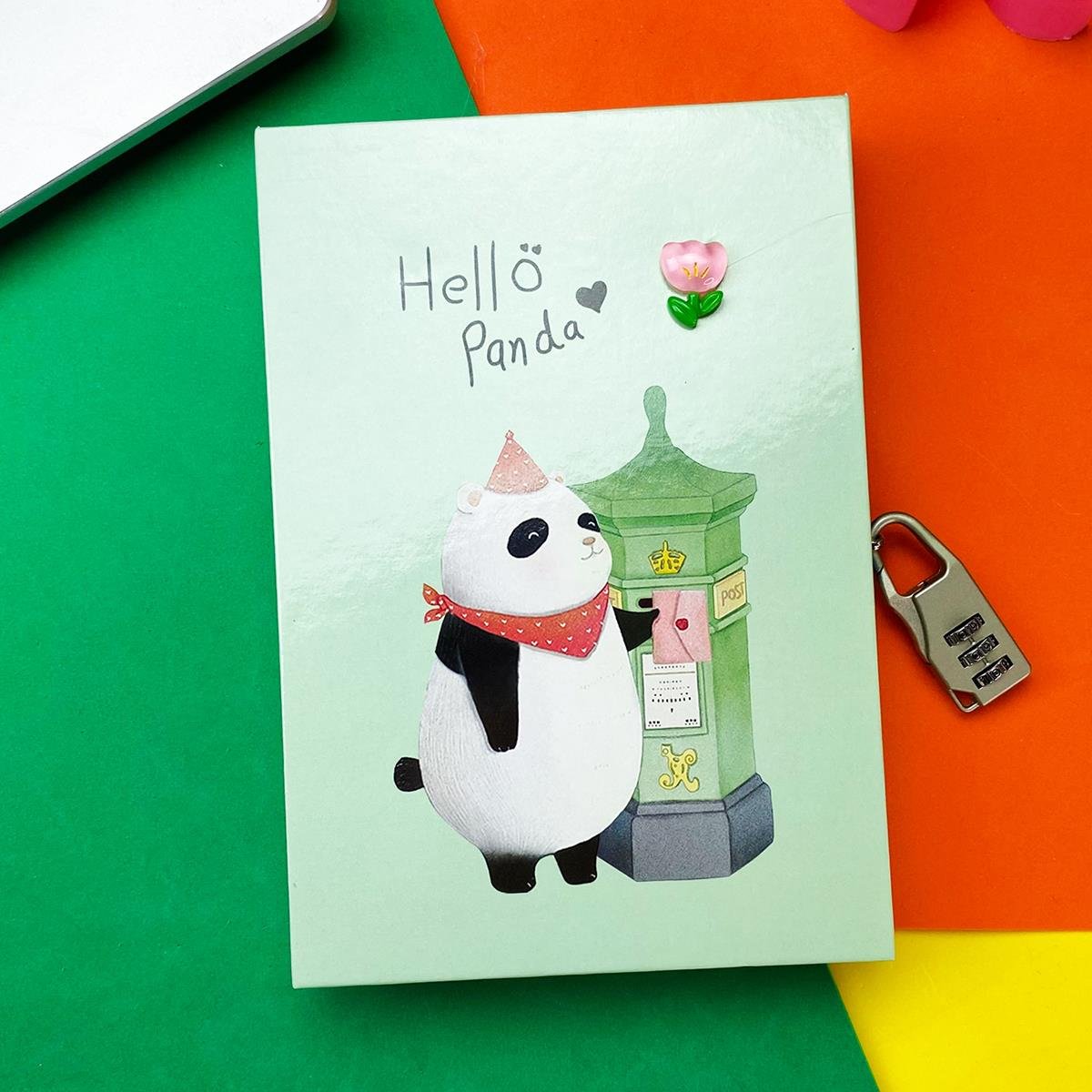 Panda Tasarımlı Kilitli Günlük Defter