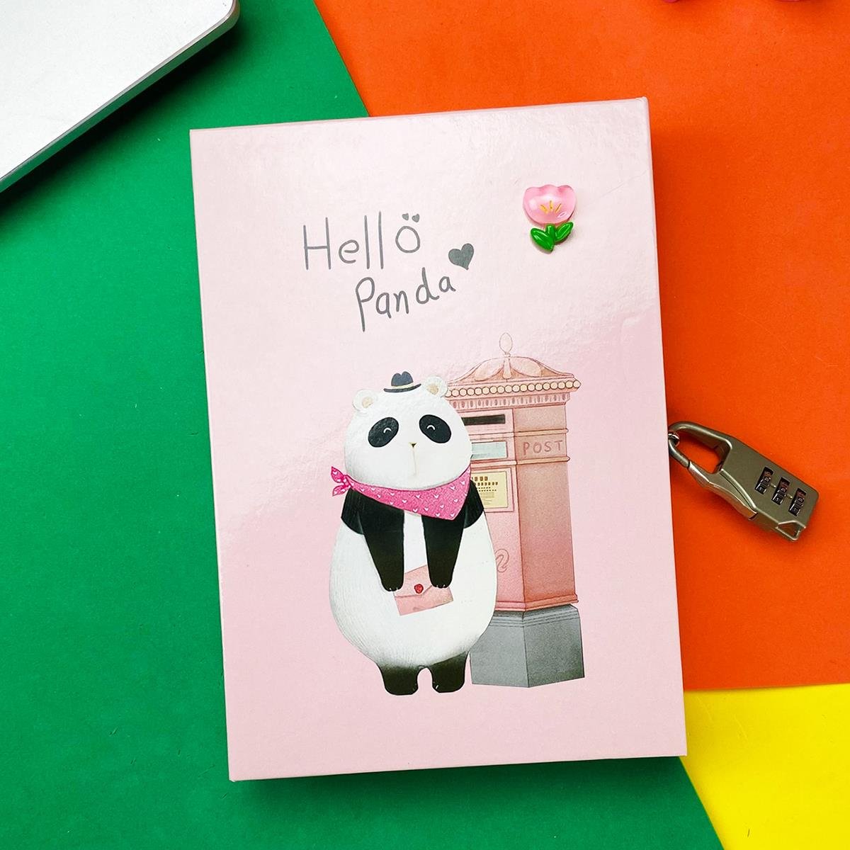 Panda Tasarımlı Kilitli Günlük Defter