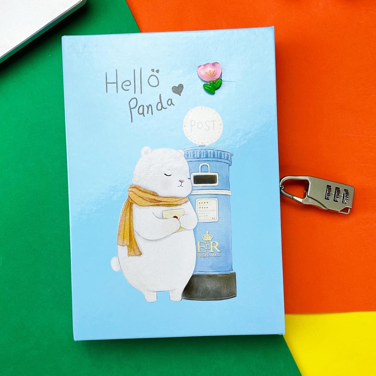 Panda Tasarımlı Kilitli Günlük Defter
