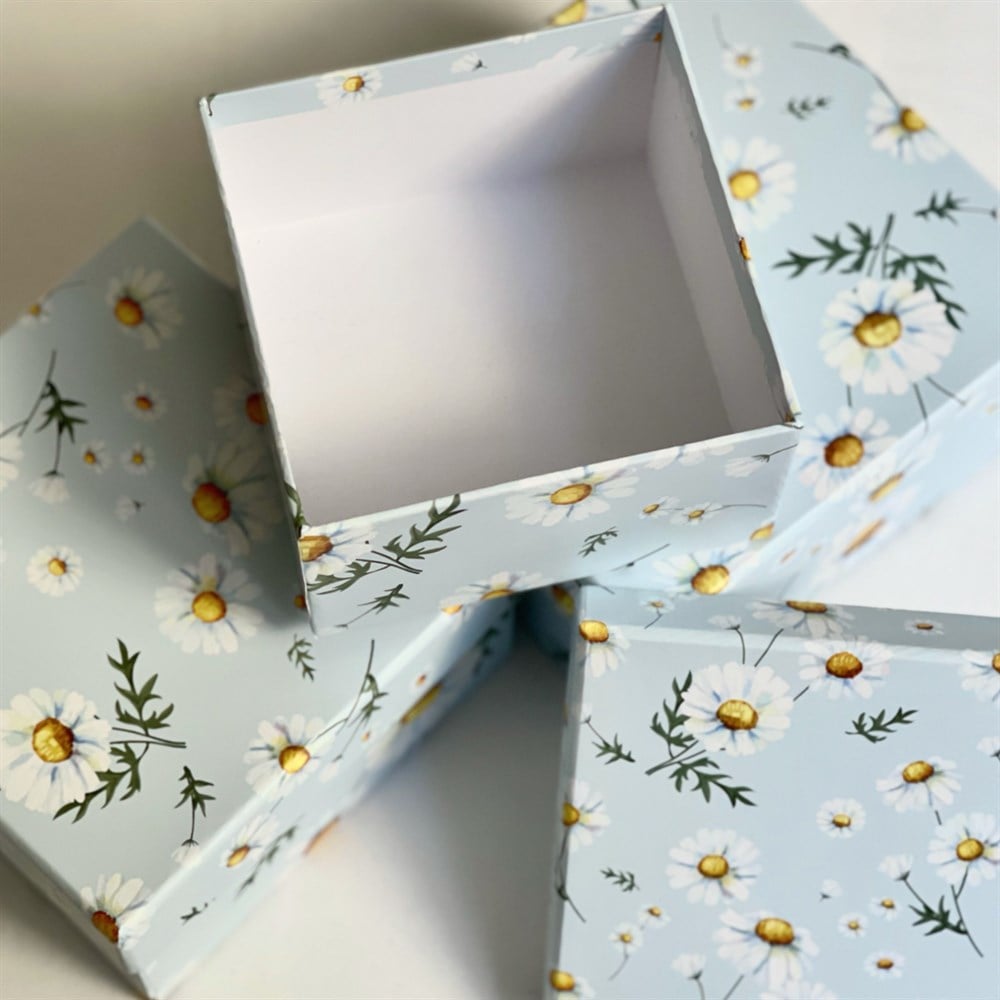 Papatya Tasarımlı 3'lü Kutu