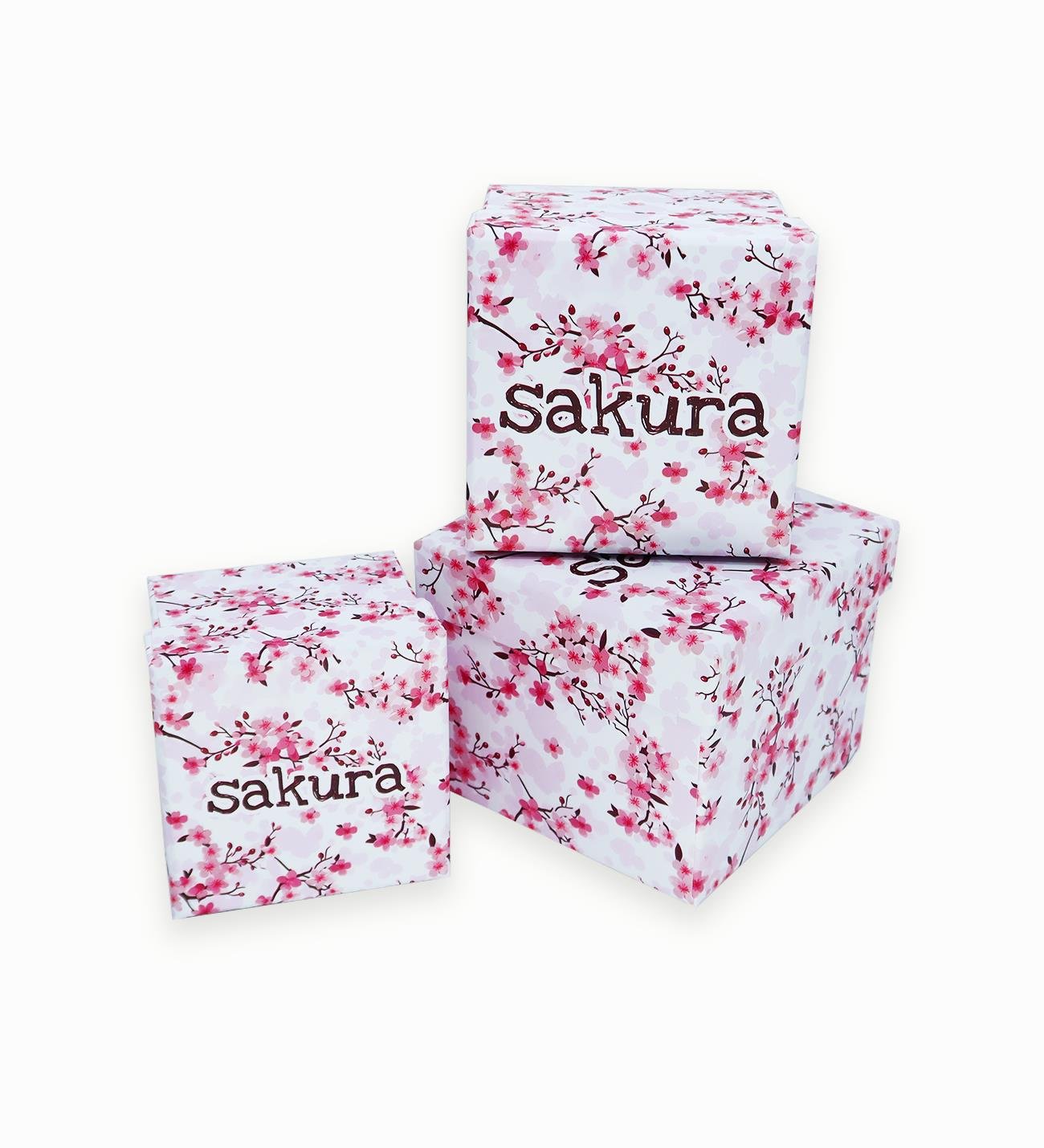 Sakura Tasarımlı 3'lü Mini Kutu 