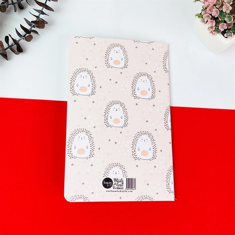 Sevimli Kirpi Tasarımlı Lak Defter