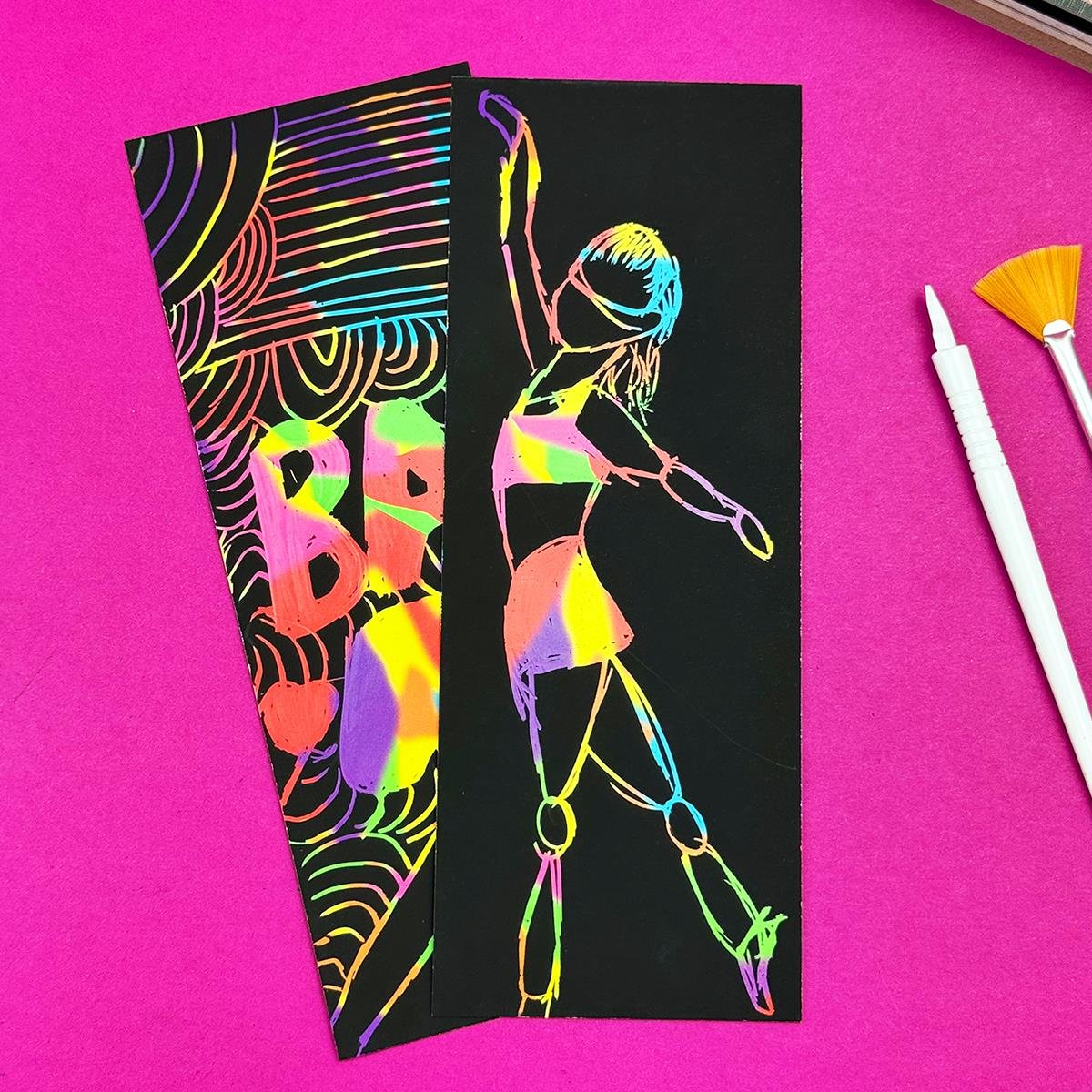 Sihirli Siyah Kazıma Defteri Scratch Painting x12