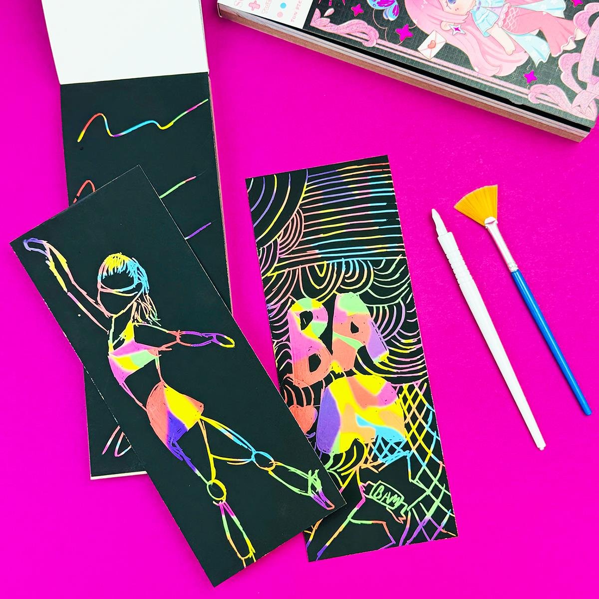 Sihirli Siyah Kazıma Defteri Scratch Painting x12