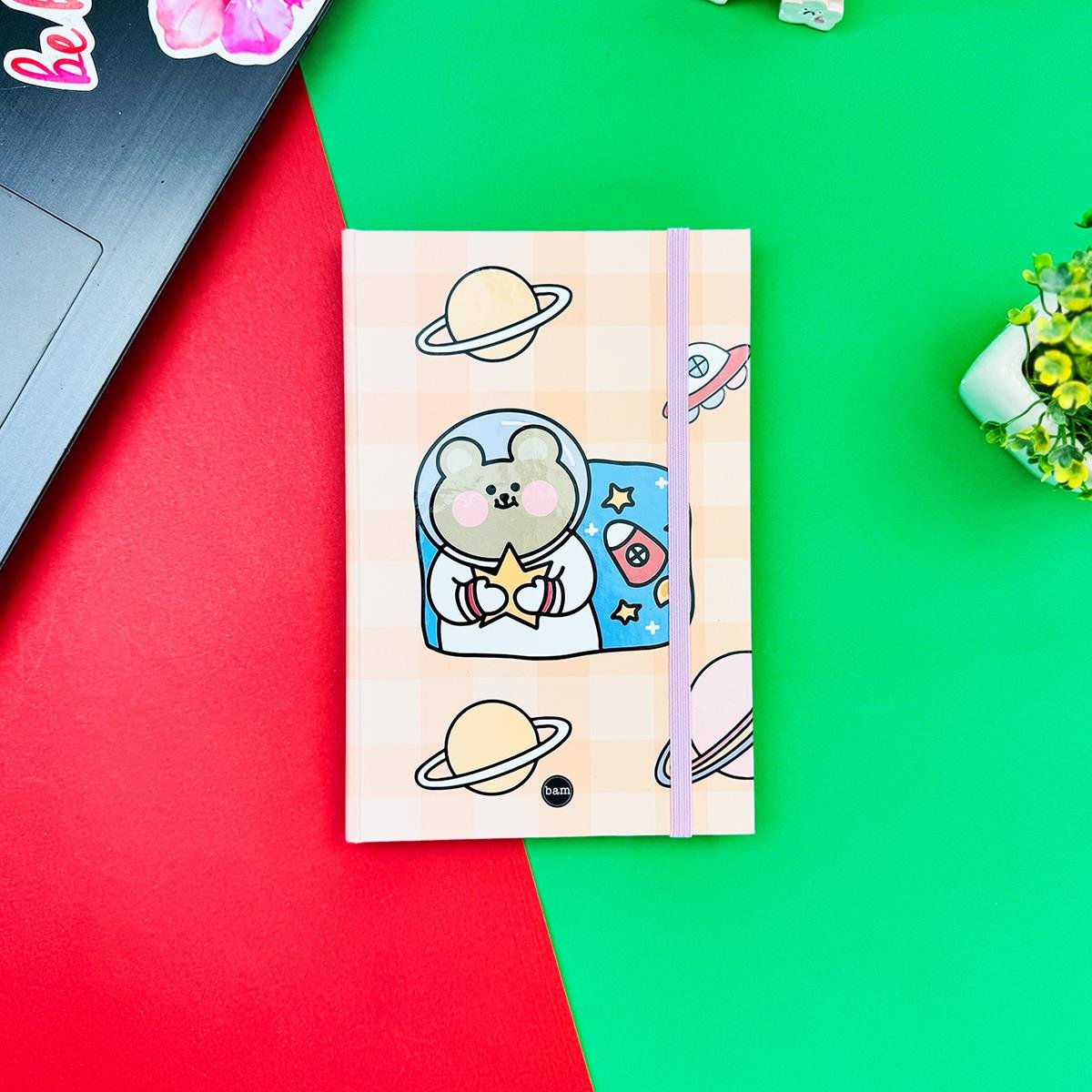 Space Bear Tasarımlı Lastikli Defter