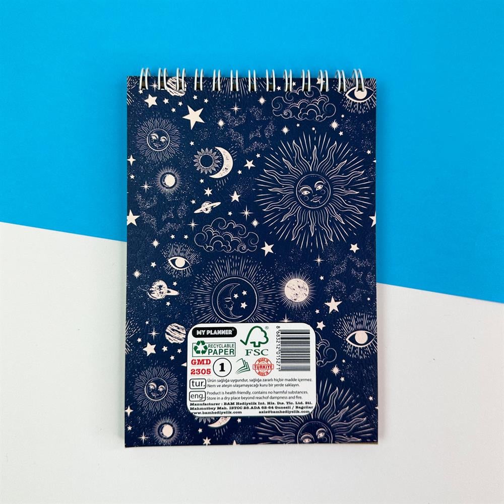 Tarot  Tasarımlı Spiralli Defter