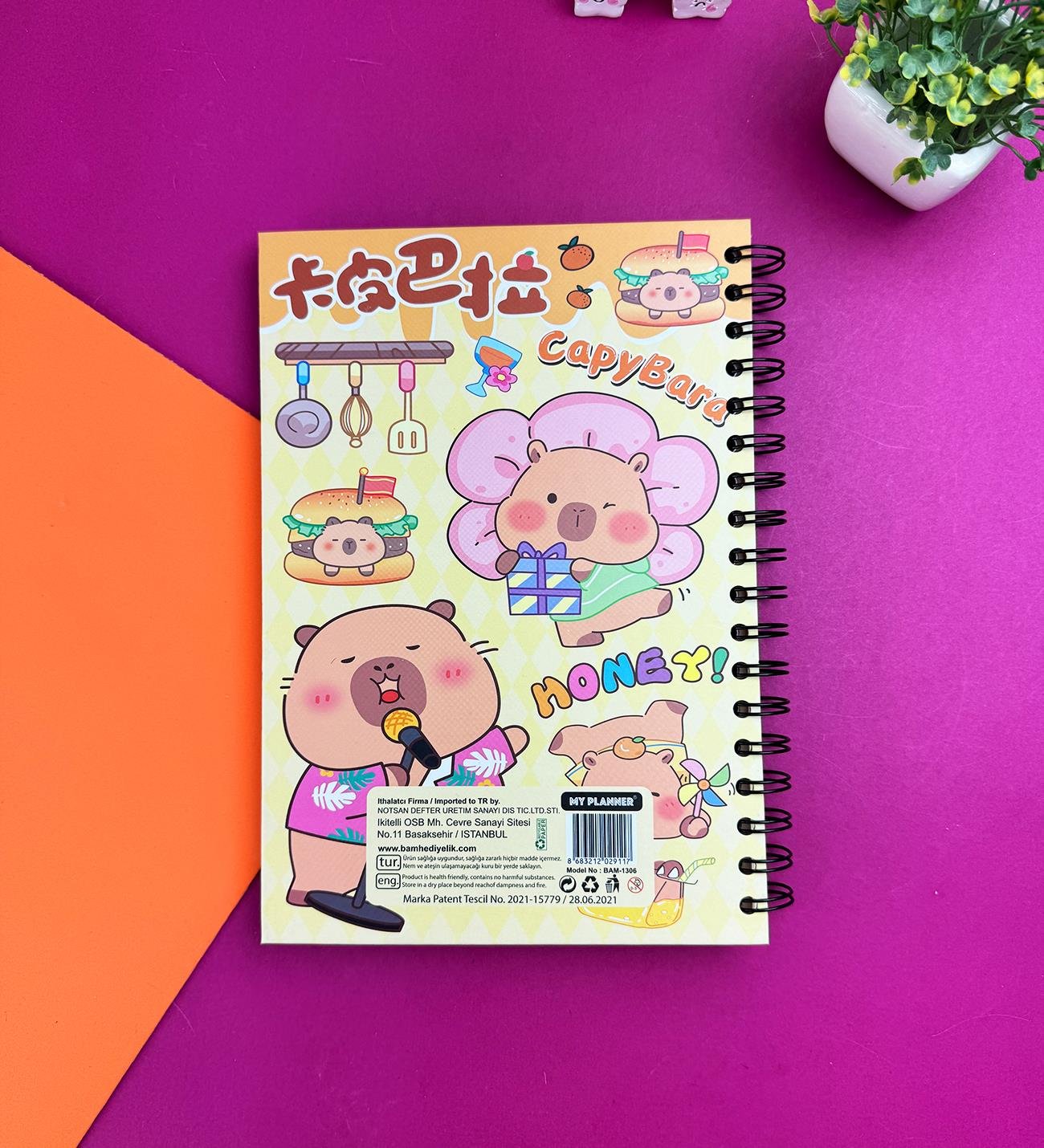 Tatlı Capybara Tasarımlı Konuşan Ajanda