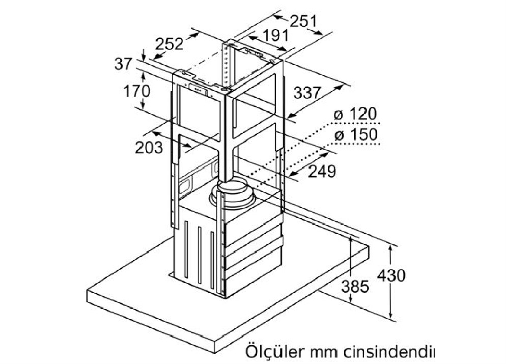 Bosch DIB97IM50 Ada Tipi Davlumbaz