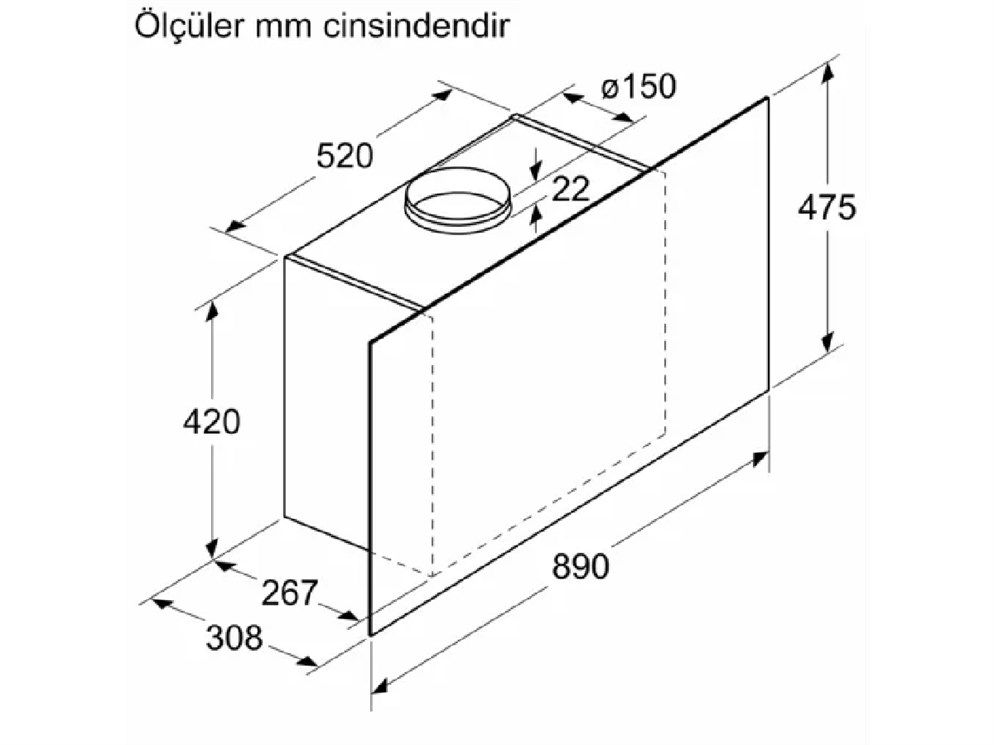 Bosch DWF95AJ20T Davlumbaz