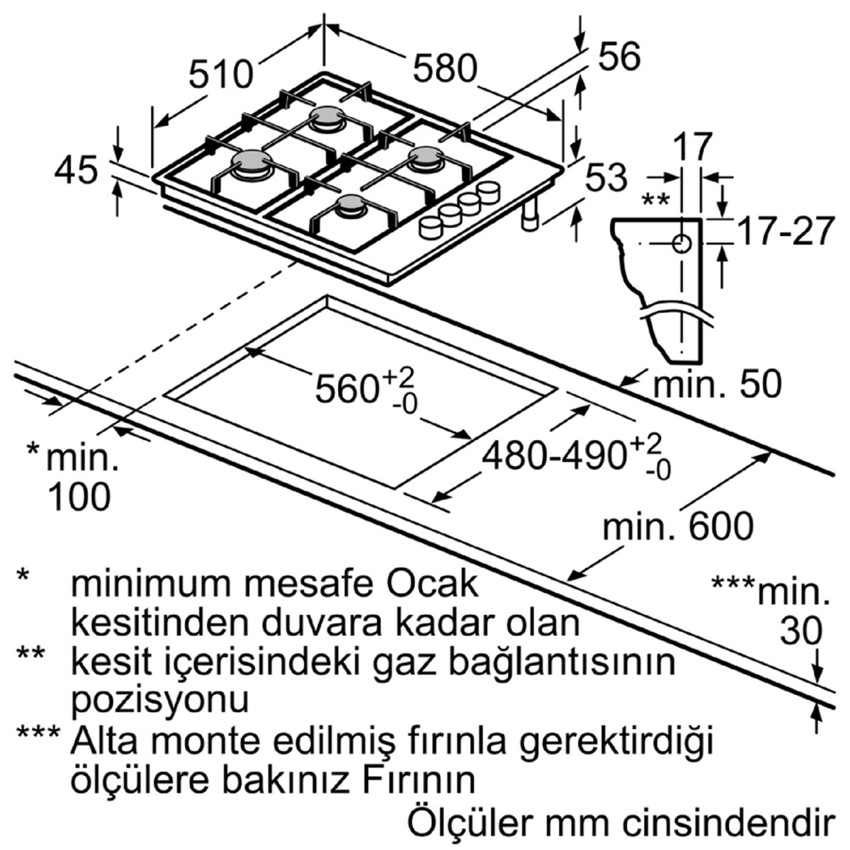 Bosch PBY6C5B80L Ankastre Ocak