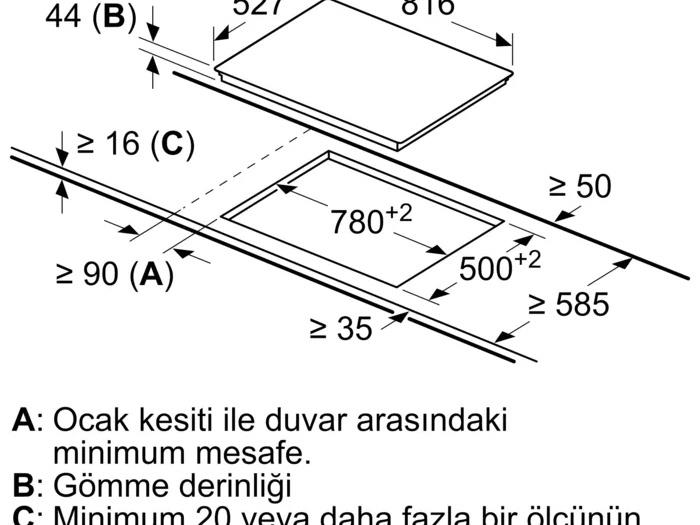 Bosch PKM875DP1D Gazlı Cam Ankastre Ocak