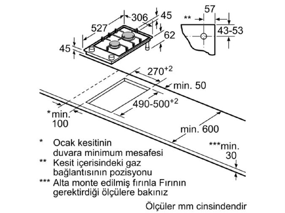 Bosch PRB3A6D70 Ankastre Domino