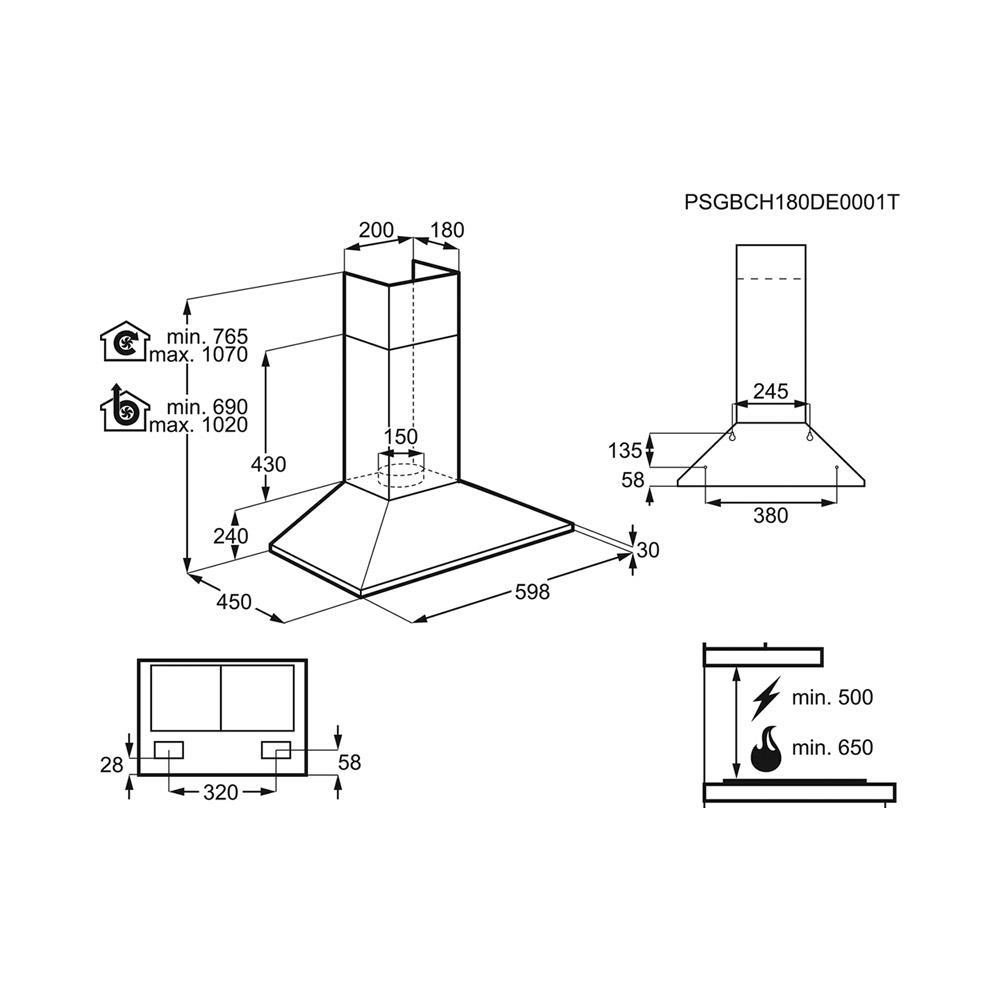 Electrolux EFC226V Rustik Davlumbaz