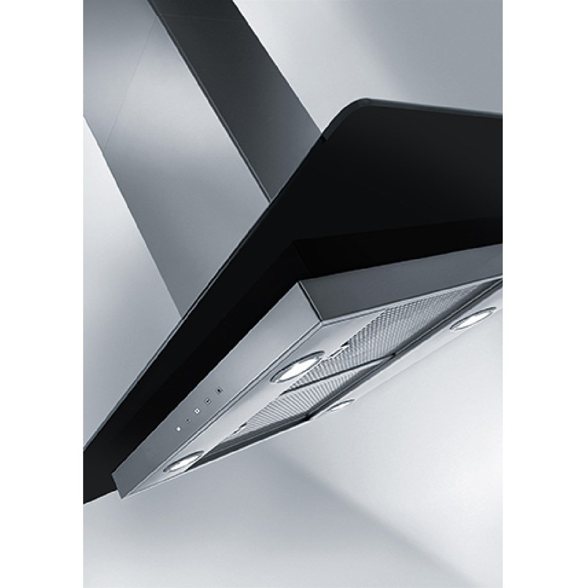 Franke 325.0518.790 Davlumbaz Glass Lınear Isola Fgl 915 I Bk / Xs Inox Ve Sıyah Cam Ada Davlumbaz