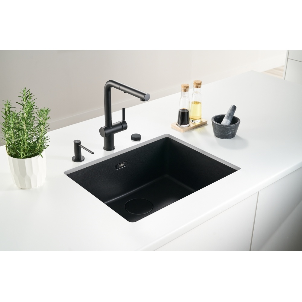Franke Fragranıt Marıs Mrg 110-52 Matt Black Tek Gözlü Damlalıksız Eviye