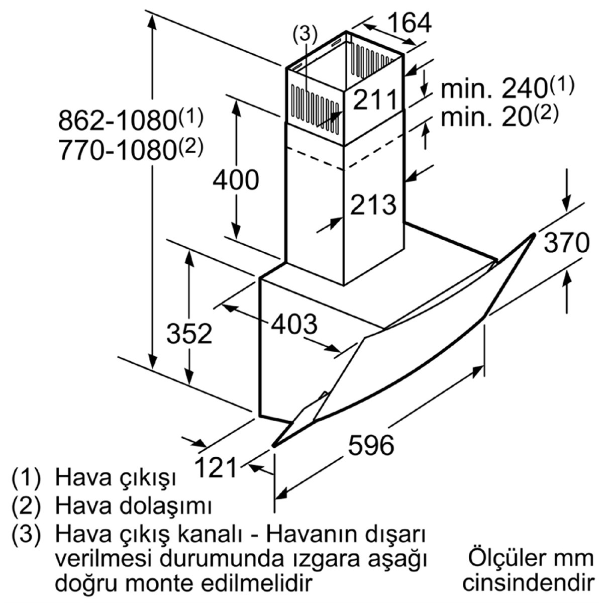 Profilo DVE6G560 Ankastre Davlumbaz