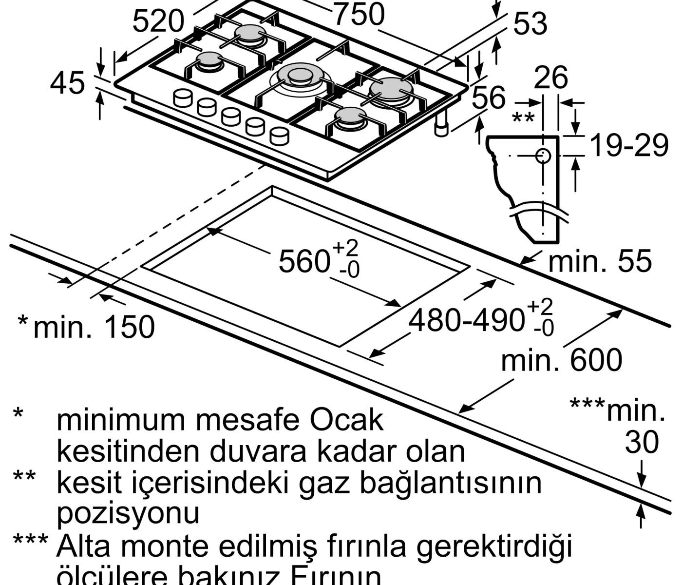 Profilo ON28Q6P10D Ankastre Ocak