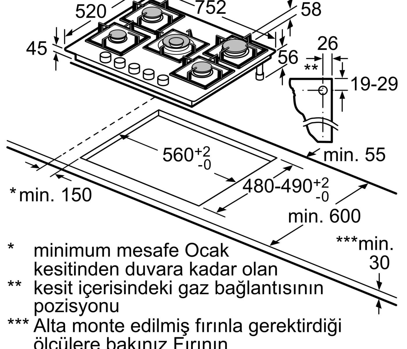 Profilo ON28Q6P10D Ankastre Ocak