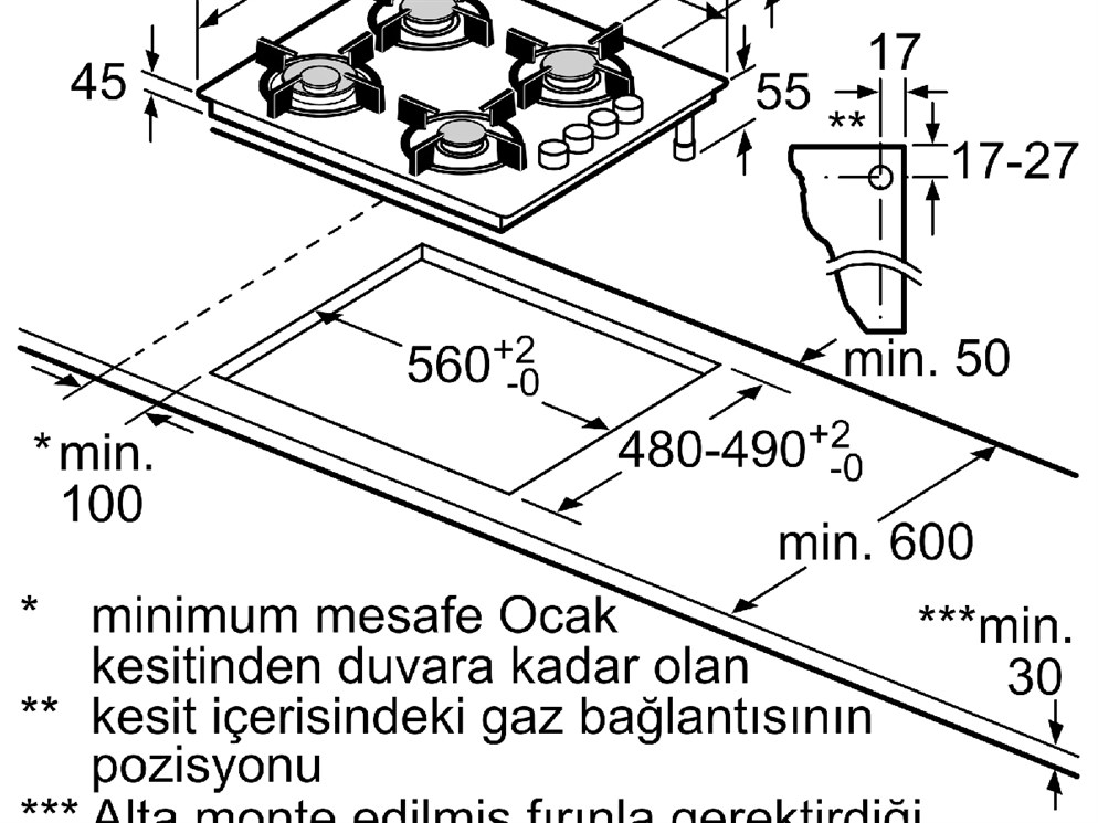 Profilo OO36P6O10D Ankastre Ocak