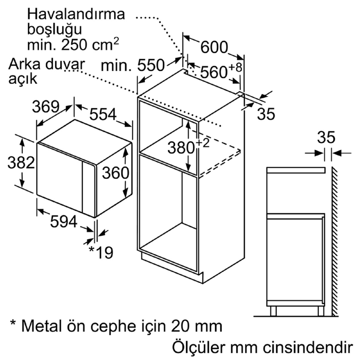 Siemens BE555LMS0 Ankastre Mikrodalga Fırın