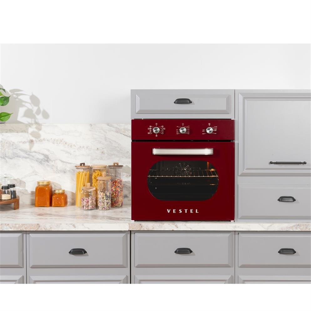 Vestel AF-6682 Retro Bordo Ankastre Fırın