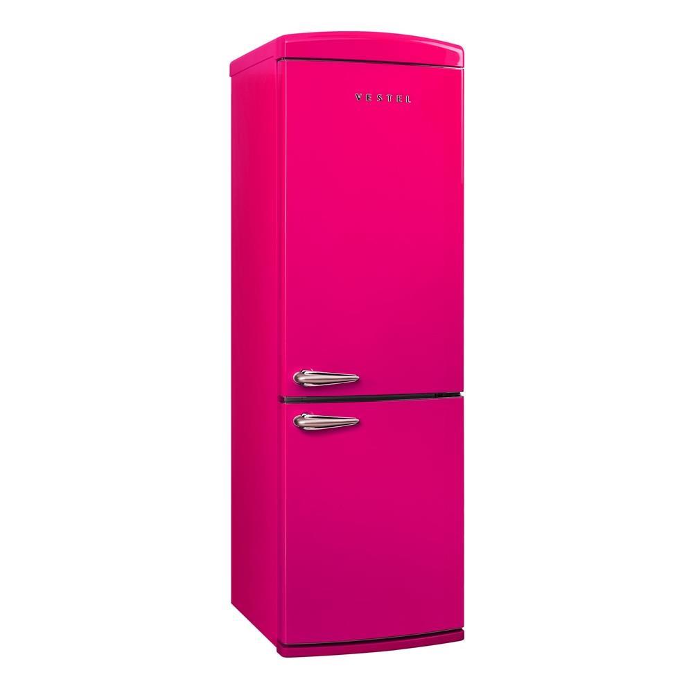 Vestel NFK37001 Pembe Retro Kombi Buzdolabı