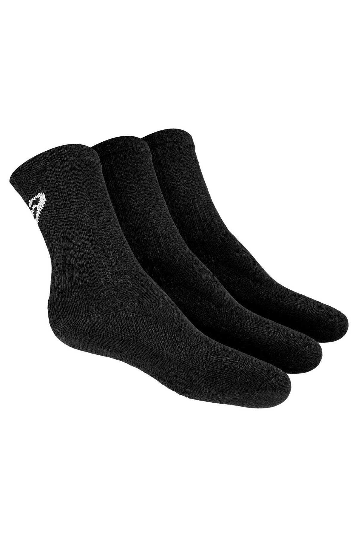 Asics Asics 3 PPK Crew Siyah 3lü Tenis Çorabı