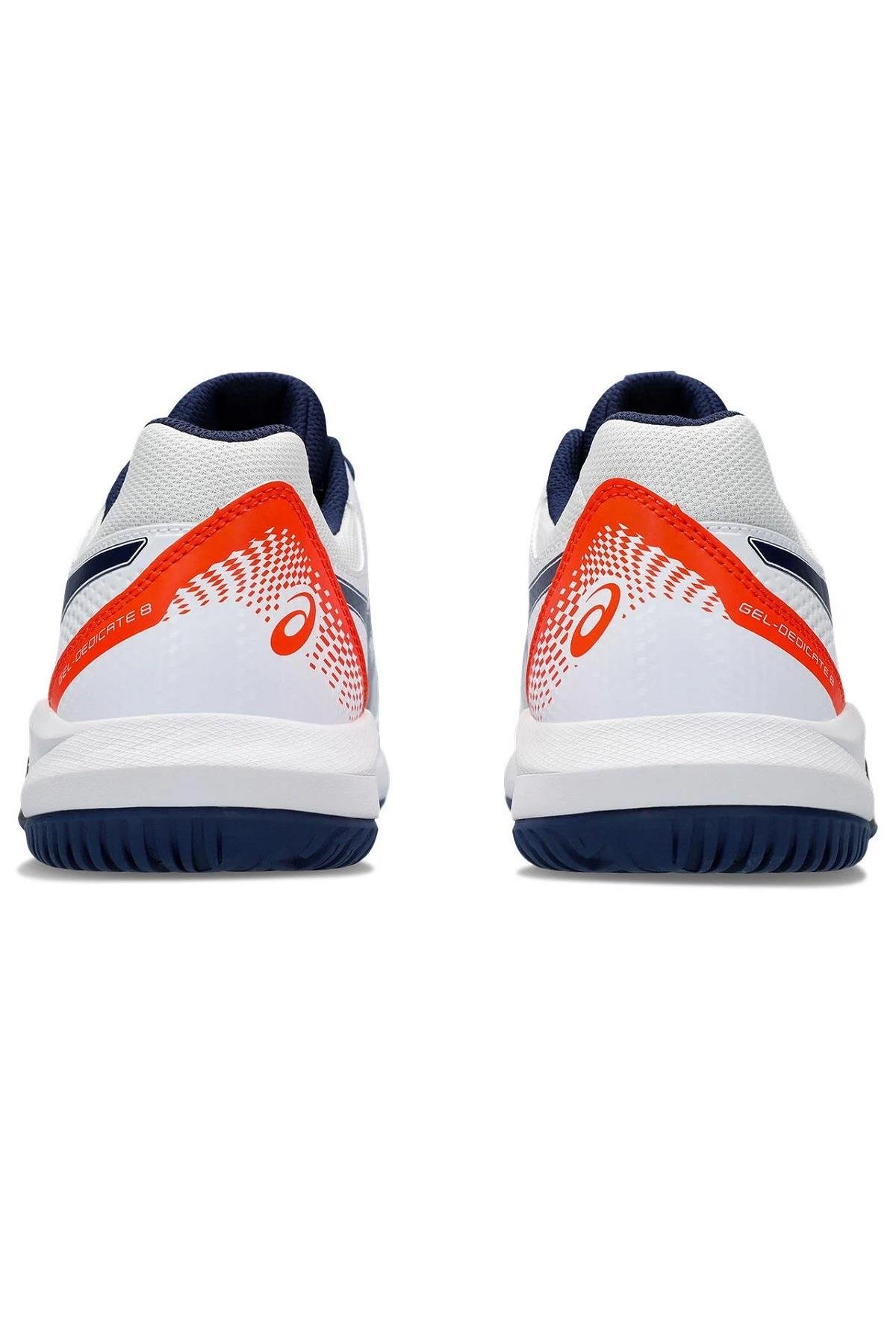 Asics Asics Gel-Dedicate 8 Beyaz Turuncu Erkek Tenis Ayakkabısı