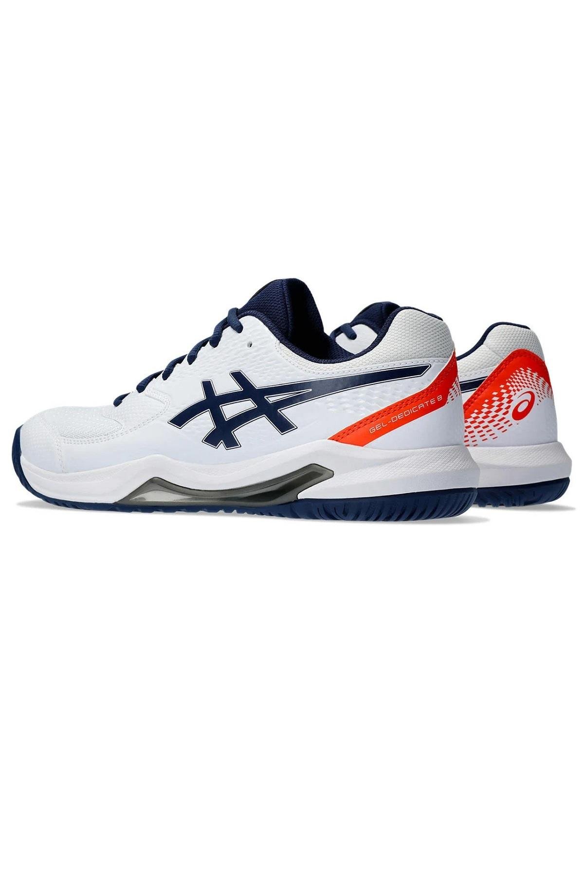 Asics Asics Gel-Dedicate 8 Beyaz Turuncu Erkek Tenis Ayakkabısı
