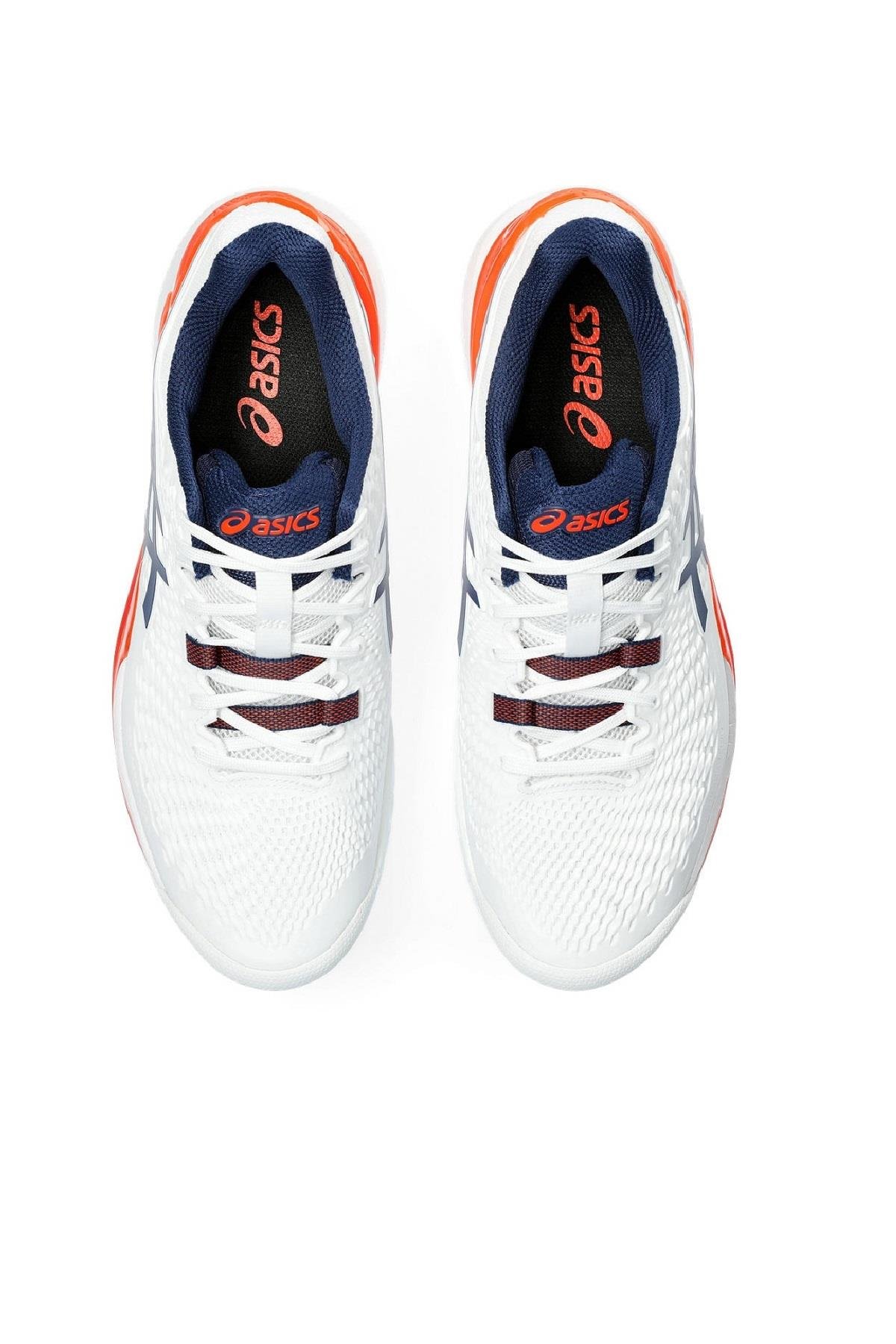 Asics Asics Gel Resolution 9 Beyaz Turuncu Erkek Tenis Ayakkabısı