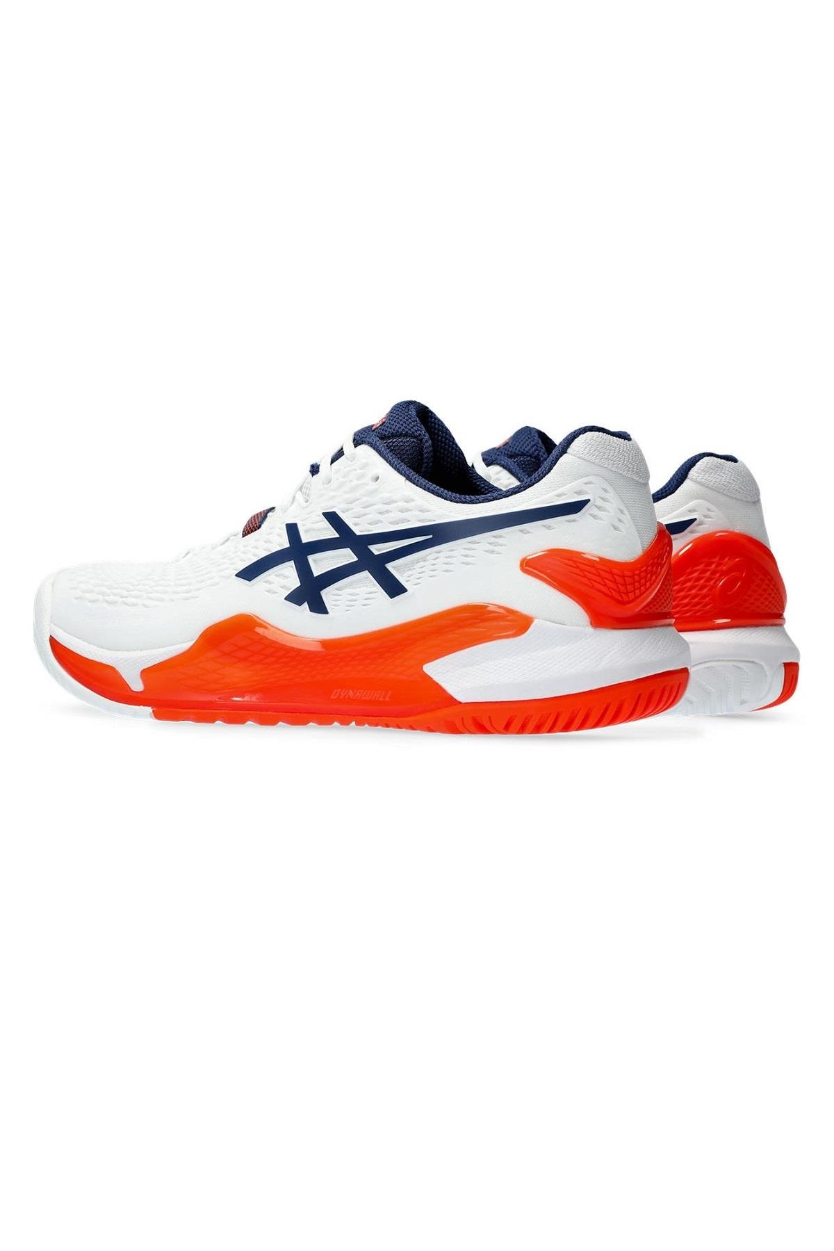 Asics Asics Gel Resolution 9 Beyaz Turuncu Erkek Tenis Ayakkabısı
